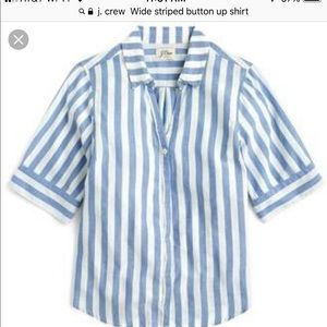 J. Crew, Wide striped short sleeve shirt